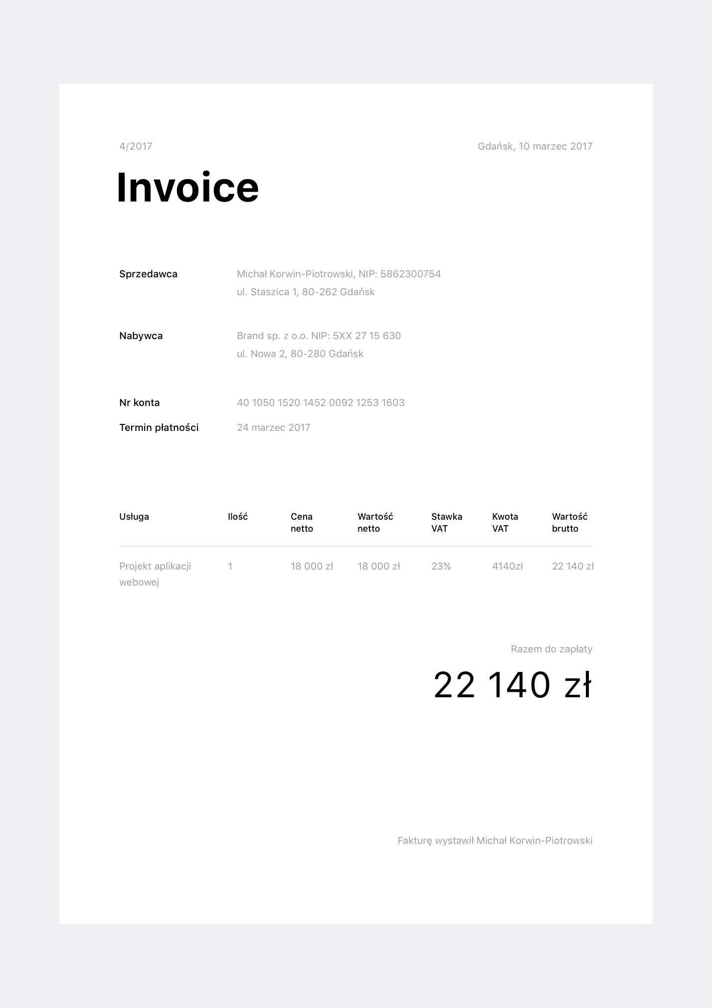 Elegant Invoice Design